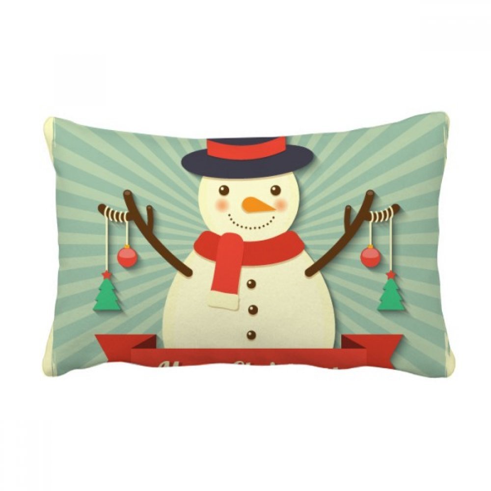 Coussin lombaire joyeux noël bonhomme de neige, idée cadeau déco canapé