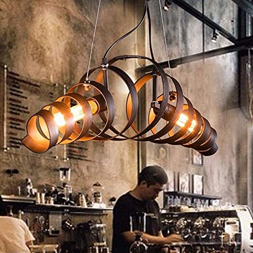 Spirale lampe de style industriel avec détails originaux de robinets pour salon rétro