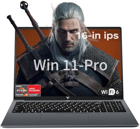 ACEMAGIC Ordinateur portable de jeu AMD Ryzen 7 7730U AMD Ordinateurs portables 16 pouces 16 Go DDR4 512 Go NVMe SSD Ultra, rétroéclairé et entrée numérique WiFi 6 Win-11 Pro BT5.2 HDMI Type-C USB-3.2