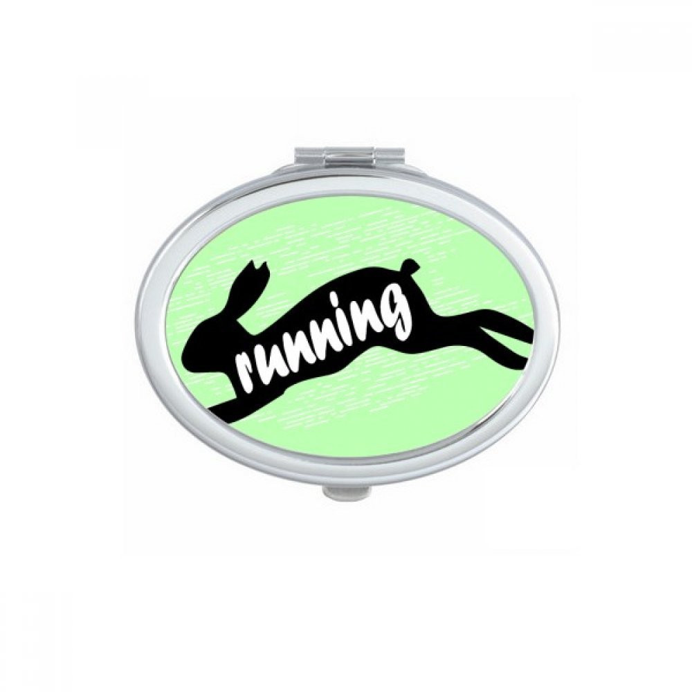Miroir de poche à la main lapins multicolore pour maquillage nomade et compact