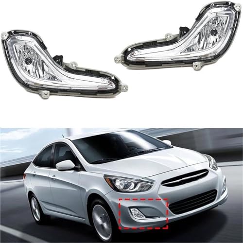 Feu antibrouillard Hyundai Accent 2012 2013 2014 2015 2016 optique transparent avant