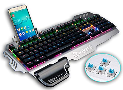 7 PIN PK900 Metal Phone Holder Mechanical Keyboard with RGB LED Backlight 104 Keys (7PIN PK900)