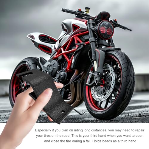 Image of KVAEY Motorcycle Tire Bead Installation Holder Hook, Off-Road Tire Removal Install Assistance Tool, Universal Wheel Tire Changing Tool for Dirt Bike, Motorcycle Accessories (Black)