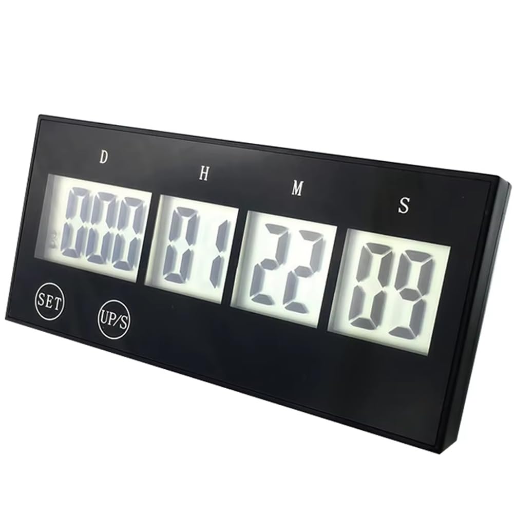 Hndhbfgrt Multifunctional 999 Days Digital Countdown Touch Screen Key Electronic Count Timer Reusable for Learning Work