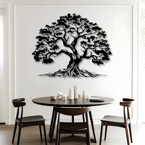 Bisamu Metal Tree Wall Art, Large Tree of Life Decor,Graceful,Black