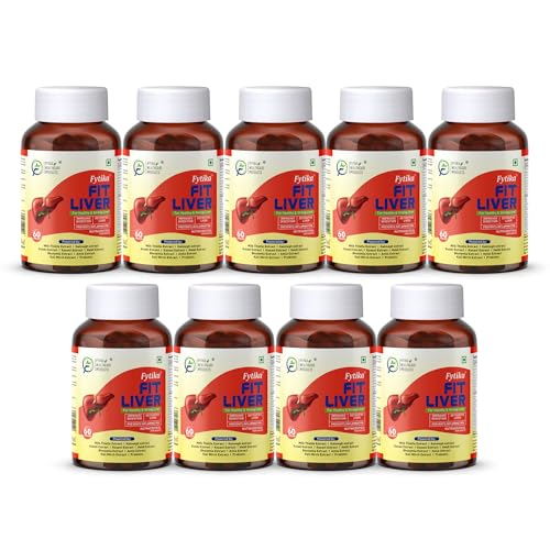 Image of Fytika Fit Liver | Liver Detox Supplement | Liver Detox with Milk Thistle, Kalmegh, Kutaki, Kasani, Haldi | For Men & Women | 540 Tablets (Pack of 9)
