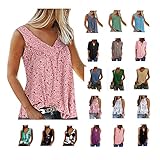 Tank Tops for Women Casual Summer Lace Floral Printed Blouses Sleeveless Loose Fit Tunic T-Shirts to Wear with Leggings