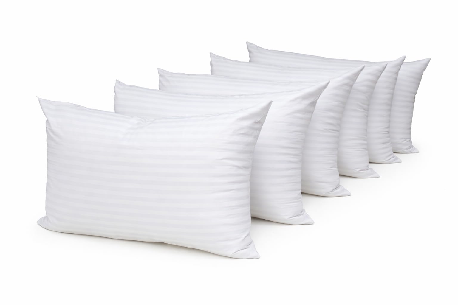 ARLINENS Stripe Pillows Hotel Quality Luxury Hollow Fibre Stuffed Anti-Allergy Pillow Designed for Back Stomach & Side Sleeper Bed Pillows-Bounce Back Support Pillow-Standard Size 74x48cm (Pack of 6)