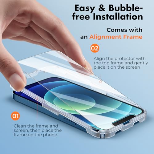 Image of UNBREAKcable 3-Pack Screen Protector for iPhone 12 / iPhone 12 Pro, Double Shatterproof Tempered Glass [Easy Installation] [9H Hardness] [99.99% HD Clear] [Case Friendly] for iPhone 6.1 inch