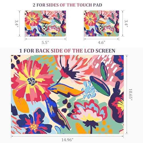 Image of Laptop Notebook Skin Sticker Cover Decal, 12 13 13.3 14 15 15.4 15.6 inch Laptop Vinyl Skin Sticker Cover Art Protector Decal Universal, Graffiti Flower