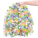 33FT Easter Tinsel Garland Colorful Metallic Twist Foil Tinsel Garland with Confetti Spring Hanging Garland...