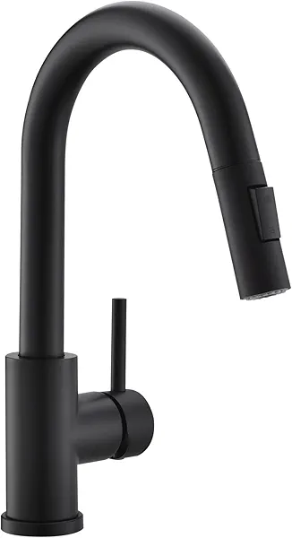 Cenosa Modern Bar Sink Faucet for Kitchen Sink Single Handle with Pull Out Sprayer Hot and Cold Prep Sink Faucet Matte Black