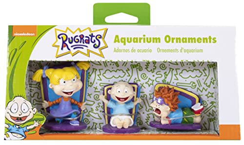 Image of Penn-Plax Rugrats 3-Piece Aquarium Decoration Bundle - Includes Tommy, Chuckie, and Angelica Resin Ornaments for Fish Tanks- Small
