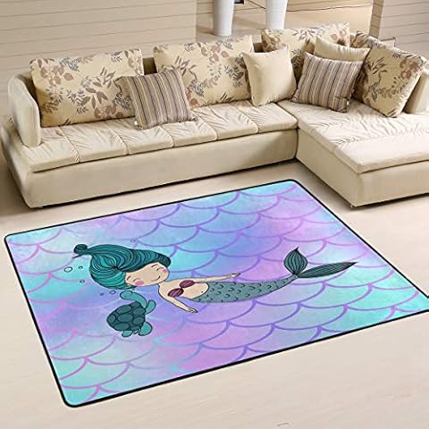 Mnsruu - Alfombra Sirena Multicolor 91cm x 61cm Cover