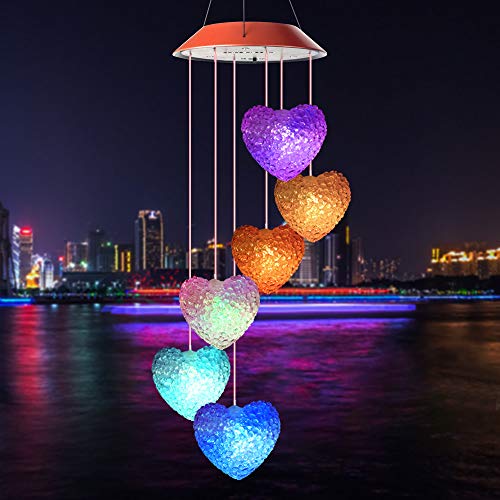 gifts for mom,wind chimes outdoor,Wind Chime,hummingbird wind chime,solar wind chimes,plastic hangers,mom gifts,birthday gifts for mom,grandma gifts,gardening gifts,Heart outdoor solar lights