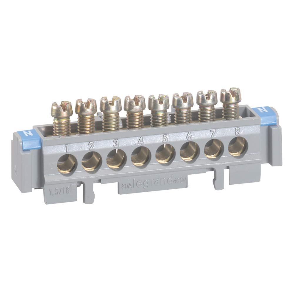 Bornier de répartition nu sur support - 4 connexions 1,5mm²à 16mm² - L.75mm