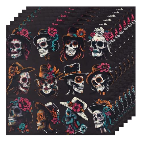 Servilletas de Tela Mexican Day of The Dead Set x4 miniatura 2