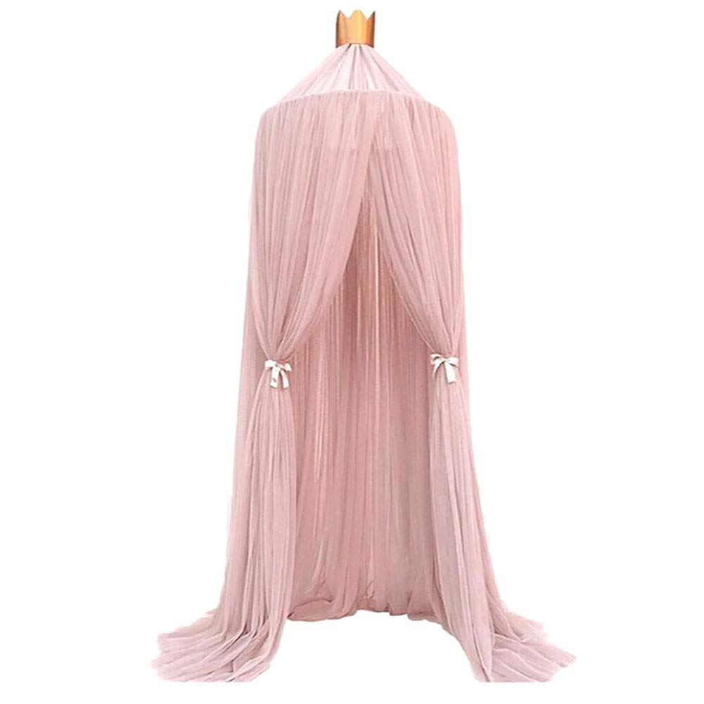 Baldaquin dôme couronne rose en tulle de qualité supérieure pour lit