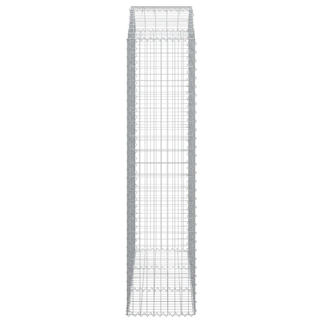Gabione mit Hochbogen 150x50x200/220 cm Verzinktes Eisen Gabionen Wand Drahtkorb, Steinkorb Steingabione Mauer, Gabionenkorb für Landschaft, Garten