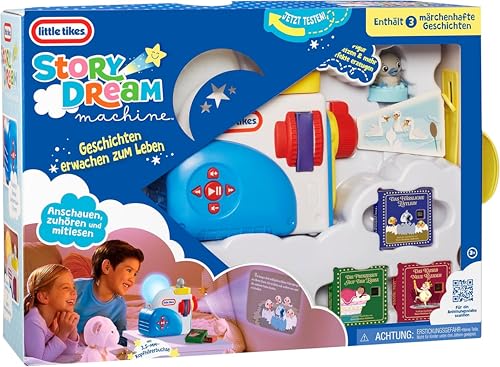 Little tikes Story Dream Machine Starter-Set mit 3 klassischen Märchen Licht- Ton- und Audioprojektor für Kinder Enthält 3 Geschichten und 1 Figur Für Kinder ab 3 Jahren