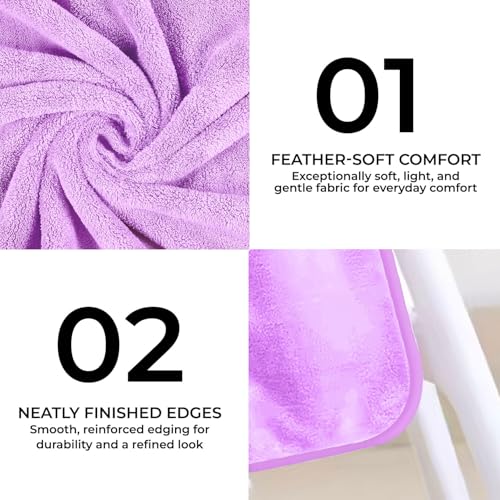 Image of MAXOSHINE Microfiber Kids Bath Towels Quick Dry Super Absorbent Super Soft Bath Towel for Babies Toddler-Baby Towel for Boys and Girls (1, Purple)