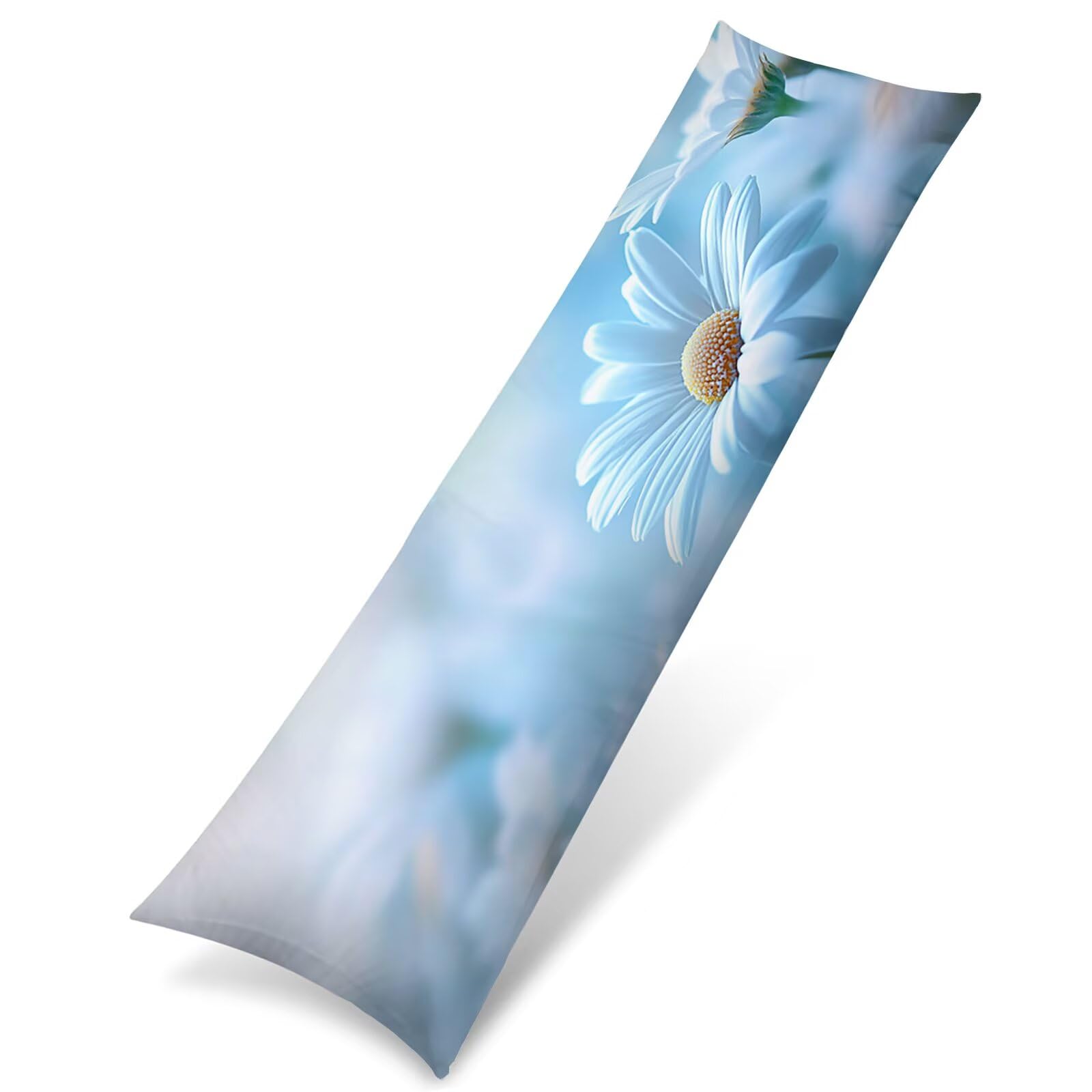 Poszewka na poduszkę dla osób śpiących na boku, 60 x 160 cm, niebieska, 1 sztuka, lniana poszewka na poduszkę, na sofę, dekoracyjna, miękka, oddychająca, dwustronna, wiosenna dekoracja f0-305