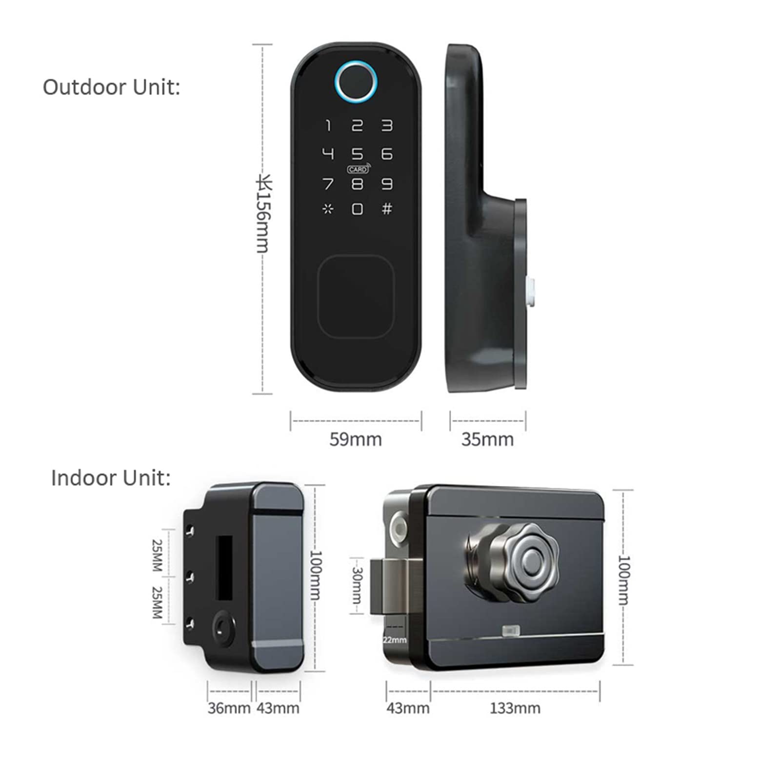 Inteligentna blokada drzwi palców Bluetooth bezprzewodowa blokada kontroli dostępu 13.56 MHz cyfrowy kod asystent zabezpieczenia(T03 Lock)