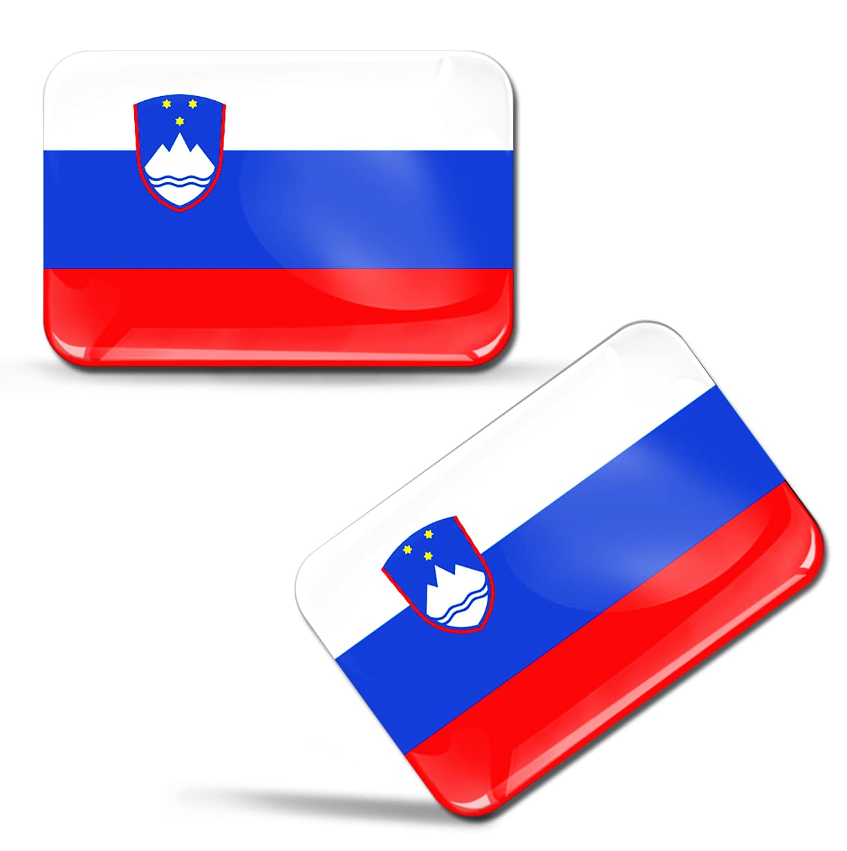 Skinoeu Multi-Coloured Skinoeu® 2 X 3D Sticker Slovenia Slovenian Flag F 110