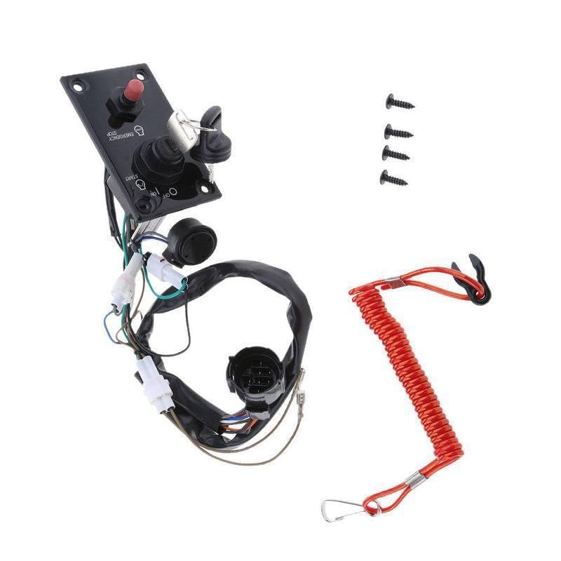 Marine Outboard Single Engine Ignition Key Switch Panel 37100-96J24 Compatible with Outboard Boat Motor Engine