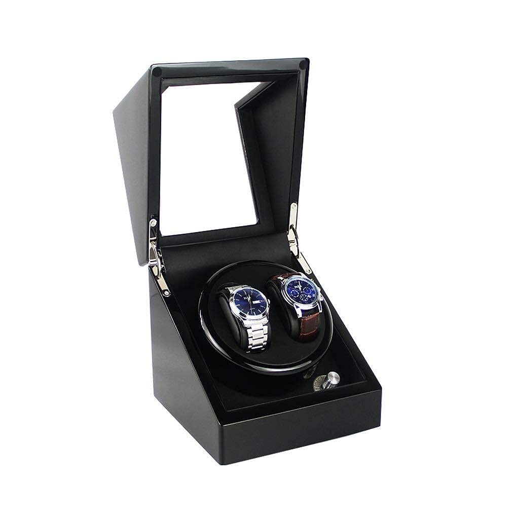 CGCSYZ Watch Winders Automatic Single Watch Winder Quiet Wood Shell Watches Storage Display Box Black Rotation Watches Box