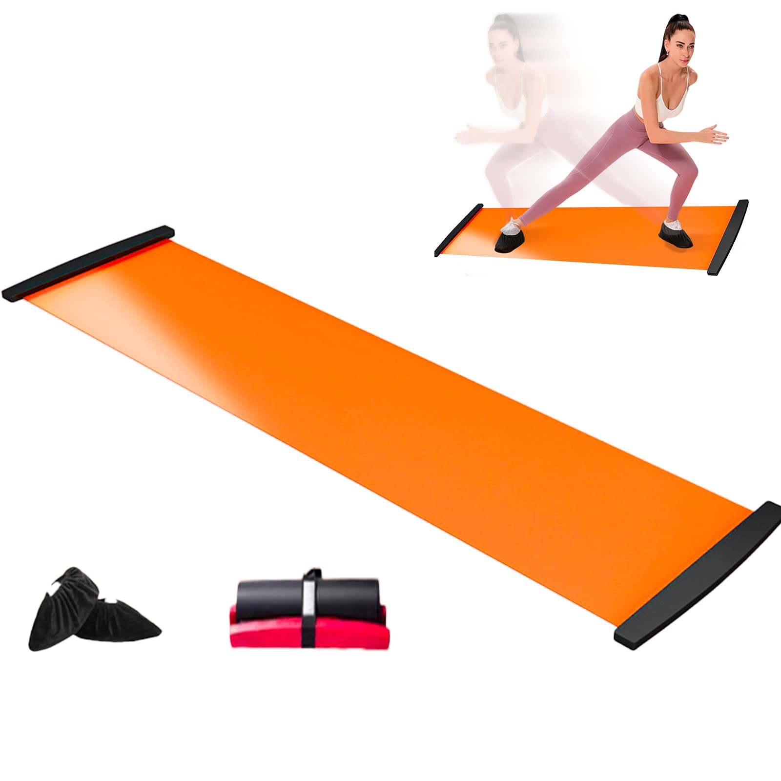 Photo 1 of Slide Board for Home Workouts and Exercise, Hockey Slide Board with Sliding Booties 78.7" x 19.7", Slide Board for Working Out, Slide Board Hockey with End Stops