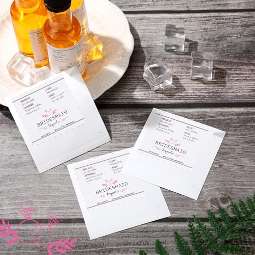 Ireer 16 Pcs Bridesmaid Proposal Gift Wine Bottle Labels Set Tequila Self Adhesive Labels For Bottles Waterproof Bridesmaid Stickers For Tequila Wine Bridal Party Favor Gifts thumb #6
