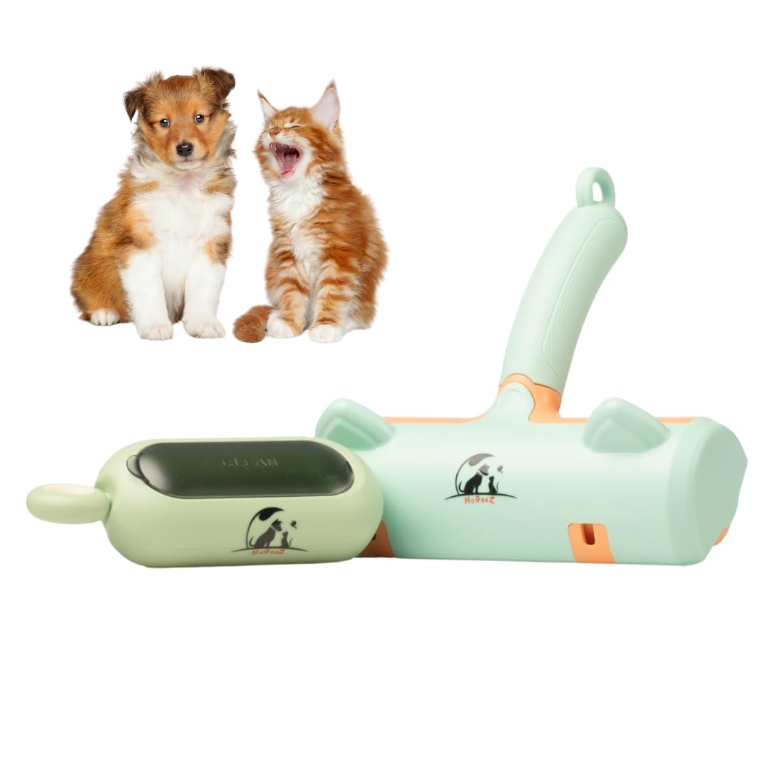 Mcgeez Pet Hair Remover Plus Bonus Compact Reusable Roller Bundle for Dog and Cat Fur & Lint Removal from Bedding, Furniture, Car Seats, and Clothing