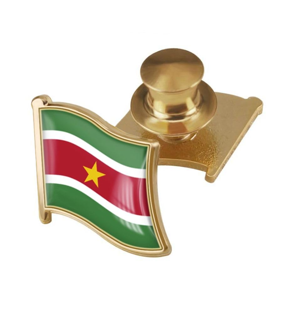 vmcoatdu Country Flag Backs Locking Pin Keepers Locking Clasp Pin Badge International Travel Brooch Metal Alloy Souvenir Pin 0.75x0.7 Inch Small Pin