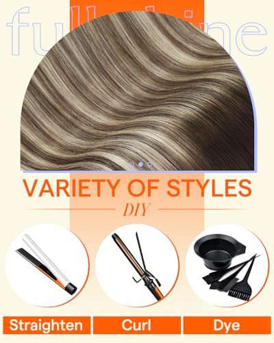 Image of Full Shine Invisi Edge Seamless Clip in Hair Extensions Human Hair