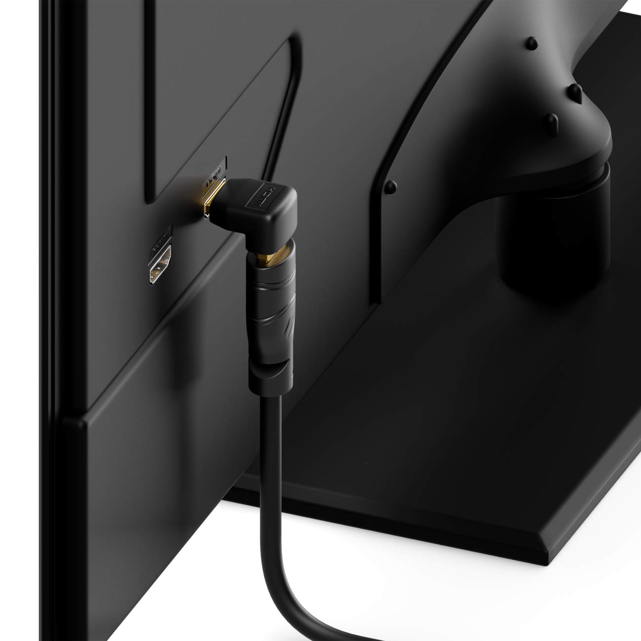 deleyCON Adattatore HDMI Angolato 270° Gradi - Connettore HDMI a Porta HDMI - Contatti Placcati in Oro - 3D 1080p FULL HD - Nero