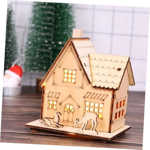 Adornos navideños luces LED VERDANVERSE de madera para crear un ambiente festivo y cálido 8