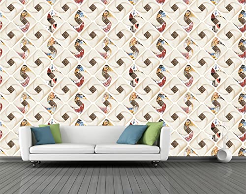 Image of CABANA HOMES Wall Stickers DIY Tile Wallpaper for Decals (45 x 125 cm, 1 Roll) (6 sq. ft) Decorative Self Adhesive Home Decor Kitchen Tiles Ceiling, Beige
