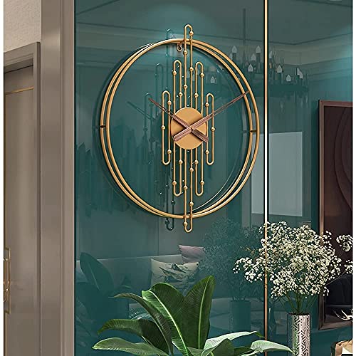 Minimalist Modern Decorative Nordic Large Oversized Wall Clock, 3D Numberless, Handmade Iron Metal, Luxury Art Design, Silent, Battery Powered, Gold, 24 X 2.75 X 27.60 Inch #TOP2