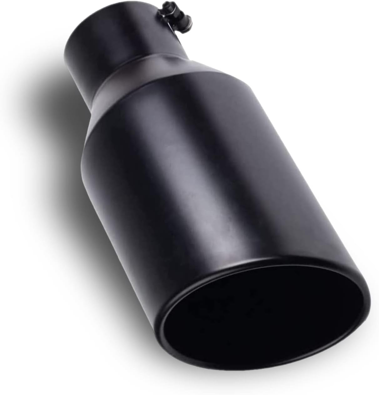 5 Inch Inlet Exhaust Tip, 5" Inlet 8" Outlet 15" Long Polished Stainless Steel Diesel Exhaust Tip, 5 Inch to 8 Inch Tailpipe, Bolt On Slant Cut Rolled Edge Exhaust Tip for Truck Pickup Black