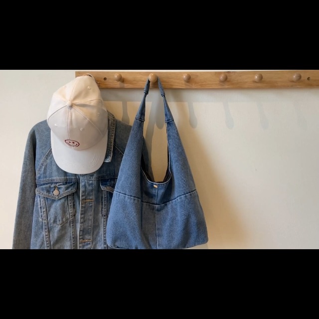 Bolso tote vintage grunge Y2K de lona para mujer y hombre, bolso hobo cruzado de denim retro unisex miniatura 7