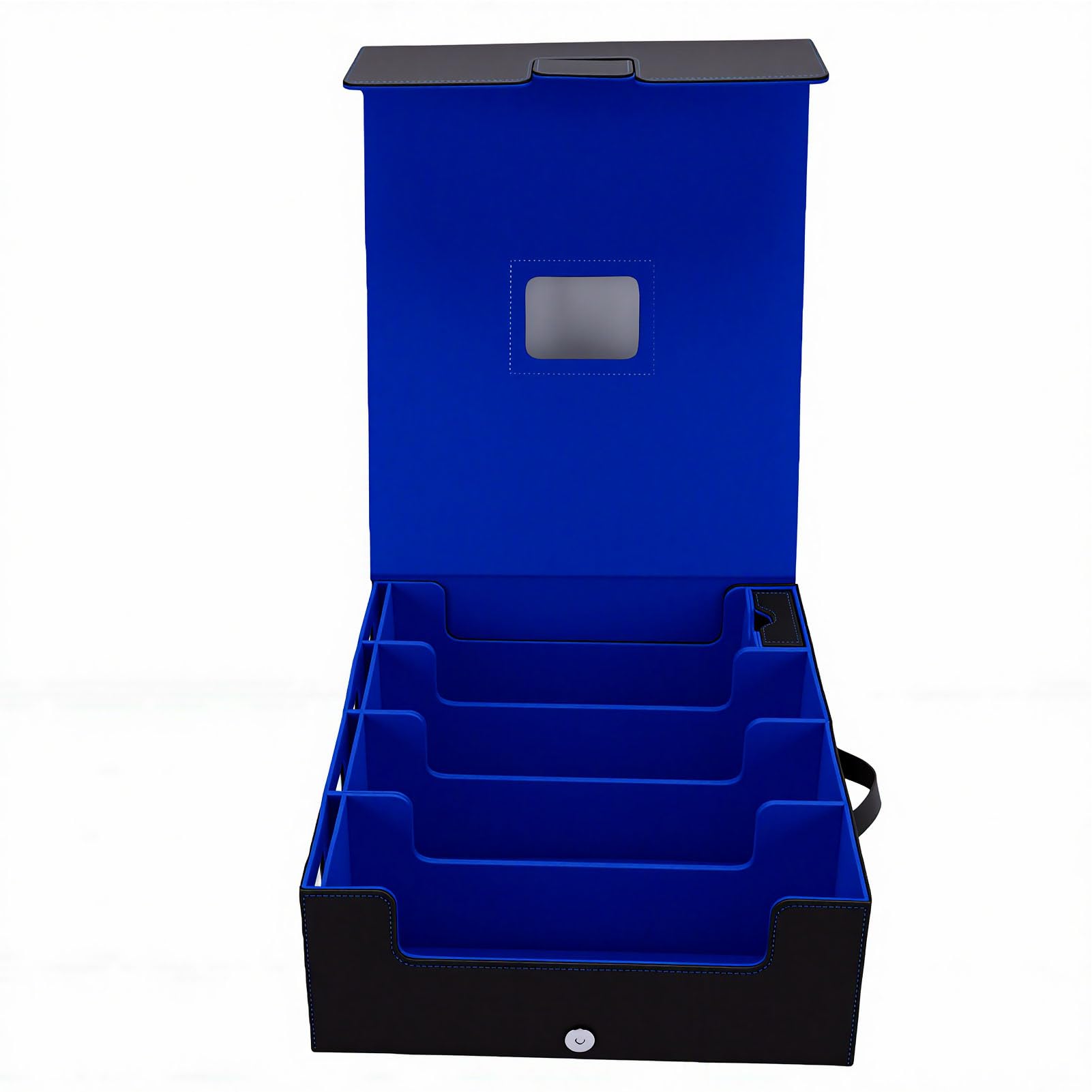 SUNGOOYUE Caja De cenamiento De Tarjetas Coleccionables, Capacidad De Cajas Soporte De Baraja De Cuero De Pu De 4 Filas Para La Colección De Tarjetas De Juego Commander Caja De cenamiento De