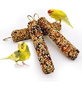 Acsist 3PCS Parakeet Treat,Natural Parrots Treat Sticks,Vegetable &amp; Grain Style Sticks,Bird Treat...