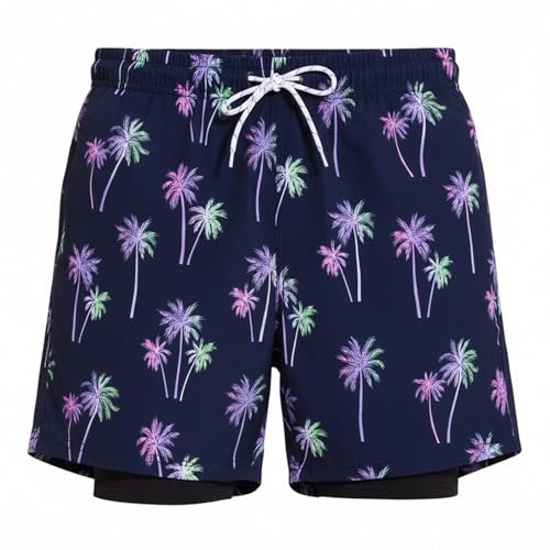 Short de bain homme imprimé WWricotta avec doublure et poches pour la plage
