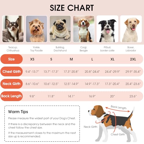 Image of Queenmore Cold Weather Dog Coats Loft Reversible Winter Fleece Dog Vest Waterproof Pet Jacket Available in Extra Small, Small, Medium, Large Extra Large Sizes