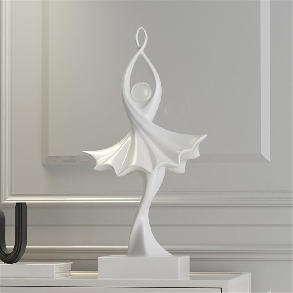 Rzeźby Creative Simple Abstract Figure Sculpture Crafts Modern Living Room TV Cabinet Porch Art Decoration Ornaments,14.5 * 11 * 30cm Dekoracje(Biały)