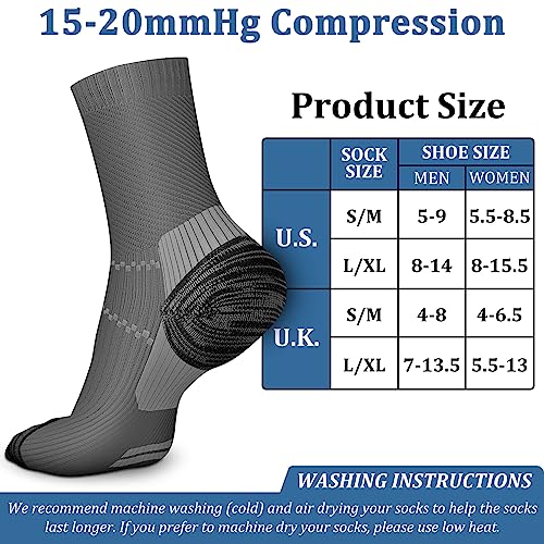 Image of Copper Compression Socks (3 Pairs), 15-20 mmhg is BEST Athletic & Medical for Men & Women, Running, Flight, Travel, Nurses - Boost Performance, Blood Circulation & Recovery