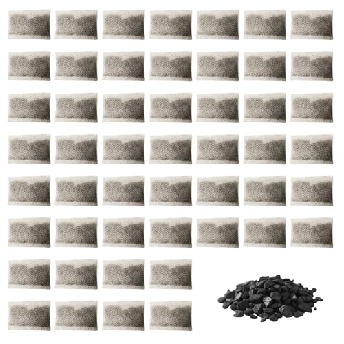50 filtros de agua de carbón activo para destiladores, carbón activado, carbón activado, filtro de carbón, absorbente de olores de carbón multiusos, ambientador natural para el hogar, coche, armario