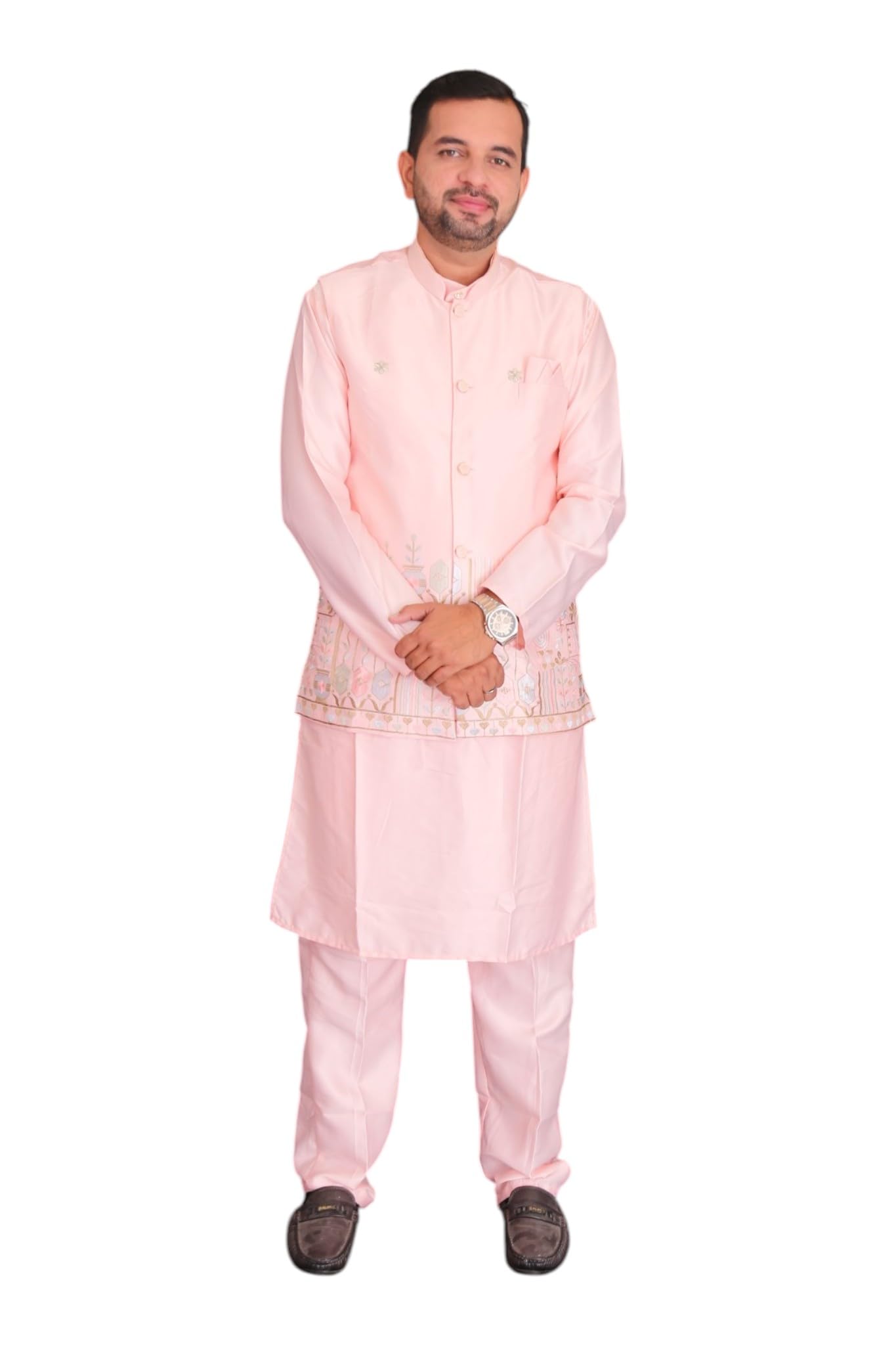 Men's Pink Silk Suit-picture-20