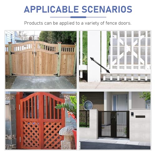 Muelle de puerta de cierre automático resistente de 14 pulgadas para exteriores con herramienta de tensión ajustable, paquete de 2 para seguridad de puerta
